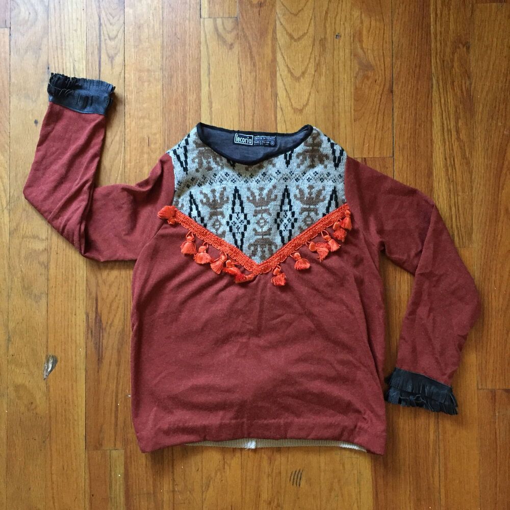 Kids sweatshirt handmade fun‎ bohemian pullover dress up 6-7 years unisex